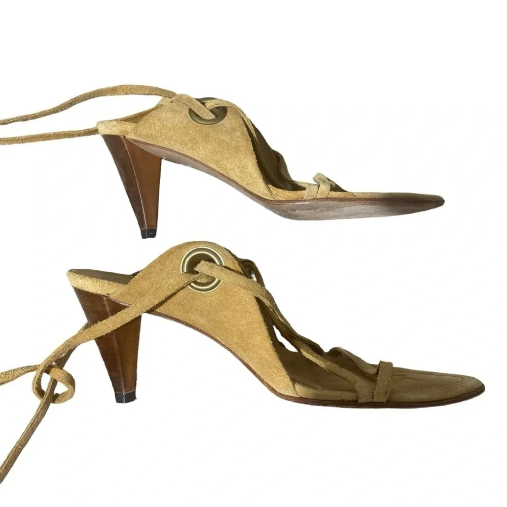 Mui Mui Strappy Suede Heeled Sandals Sz 35 (US Size 5 via chart)